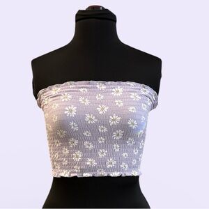 Hollister Reversible Floral Purple Tube Top